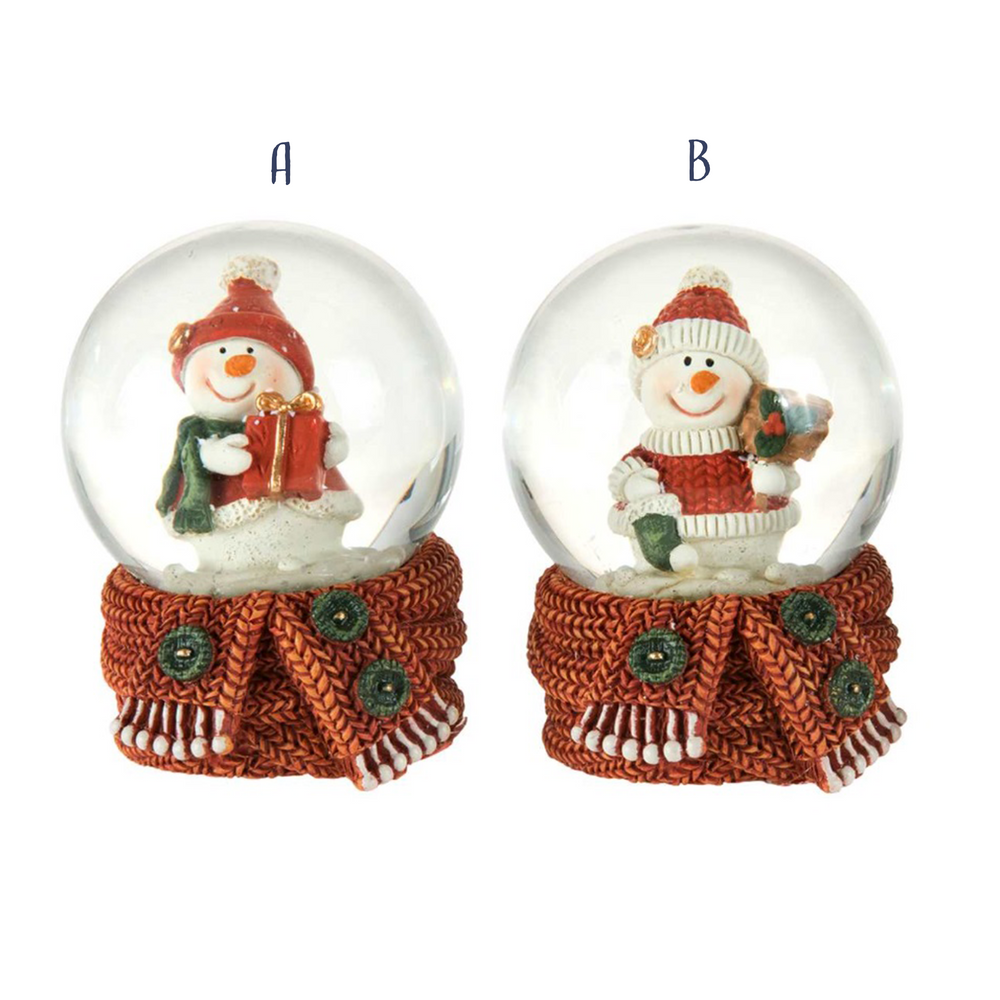 Scarf Base Snow Globes - with Snowman