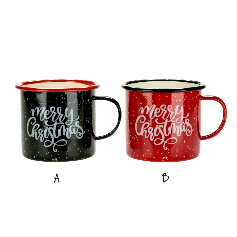 Black Snowflake Merry Christmas Mug