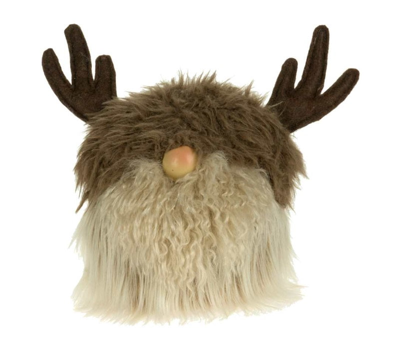 Brown Gnome Head with Antlers - Plush