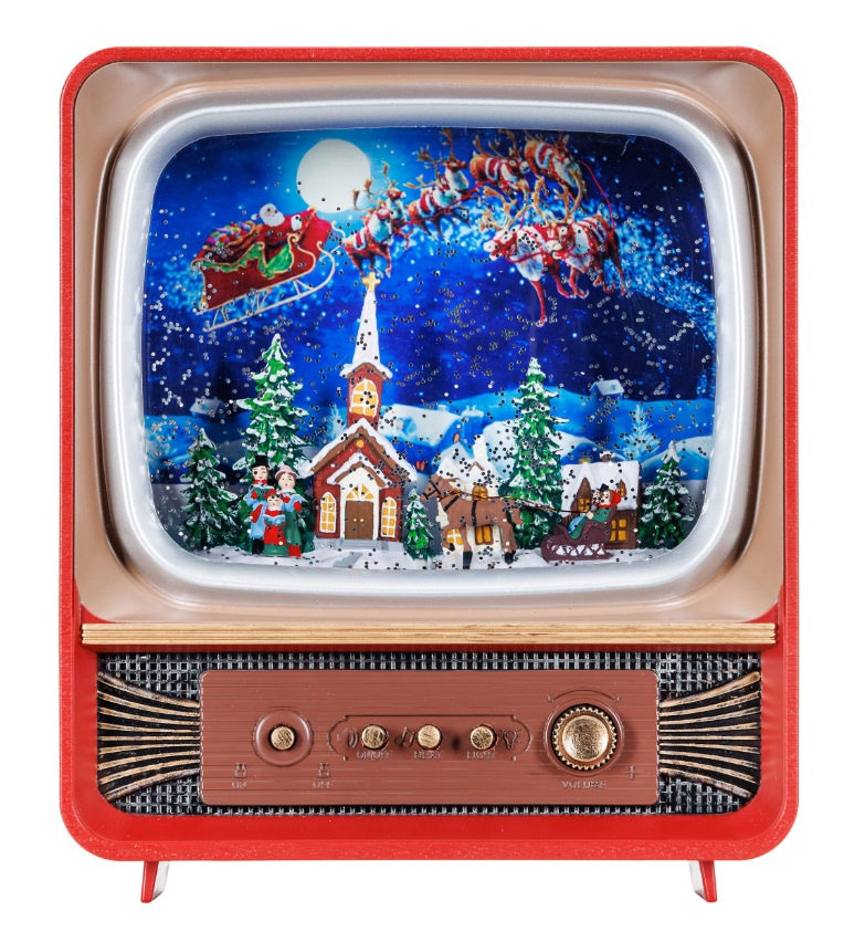 Retro TV Lantern, Christmas Town - Horse and Cart