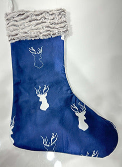 Stocking - Blue with Reindeers