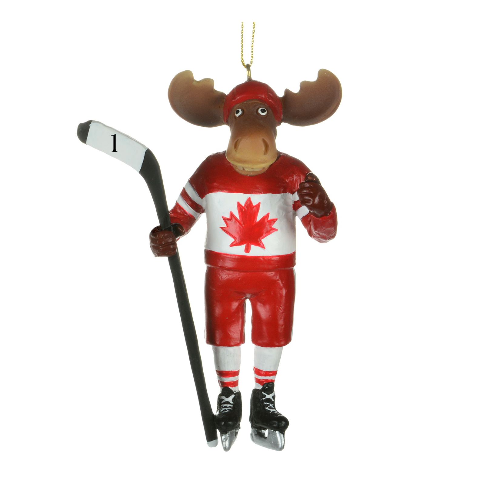 Moose Hockey Player Ornament