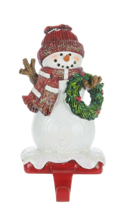 Snowman with Wreath - Stocking Holder