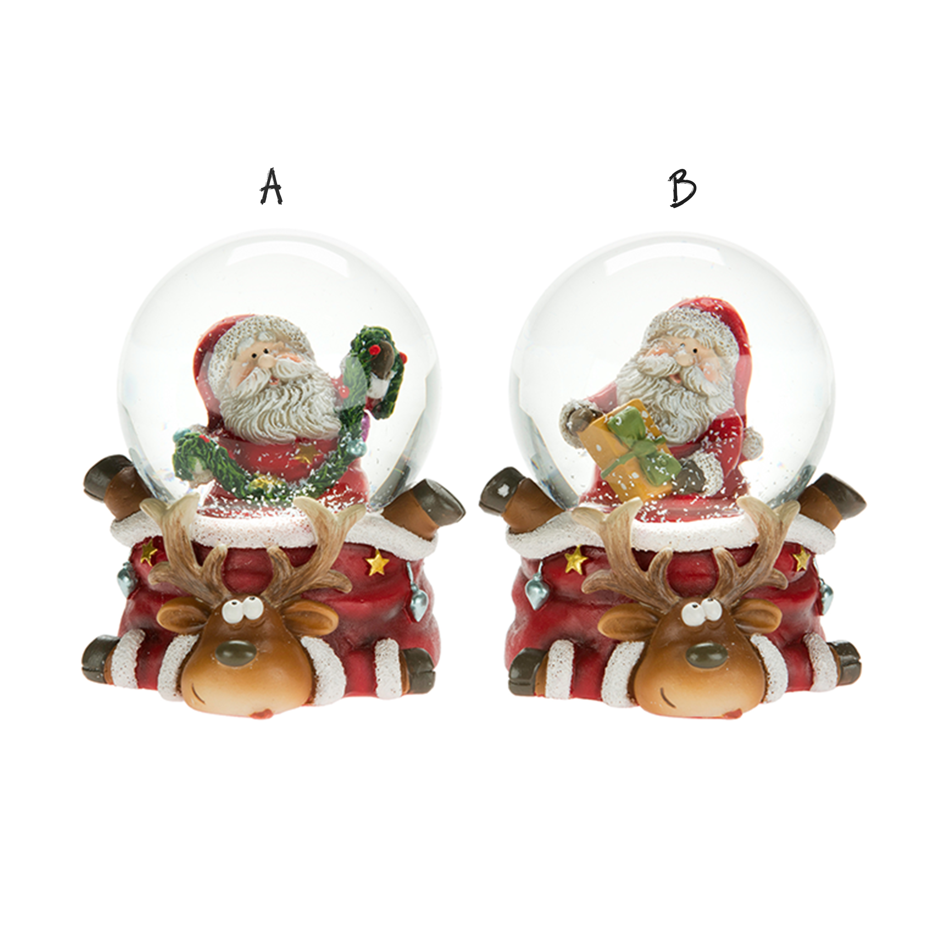 Santa Reindeer Globe Assorted