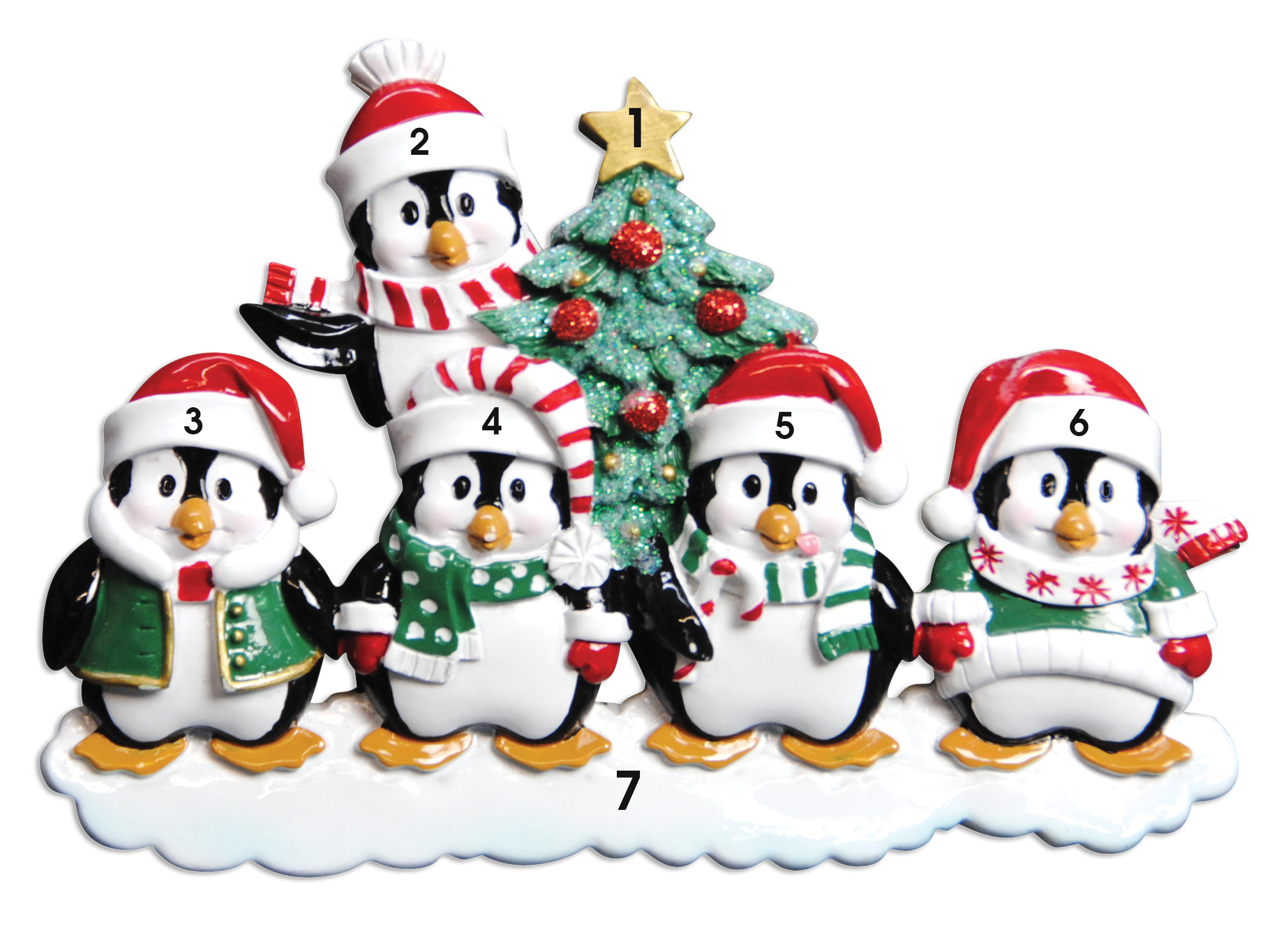 Penguins With Hat Family of Five (4307487424625)