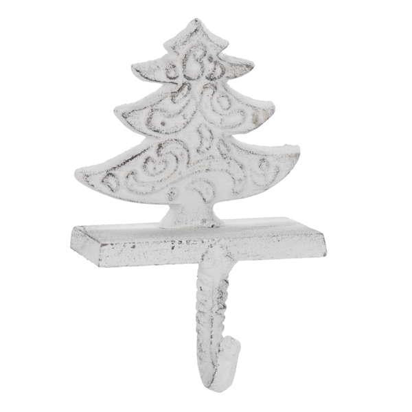 White Metal Christmas Tree, Stocking Holder