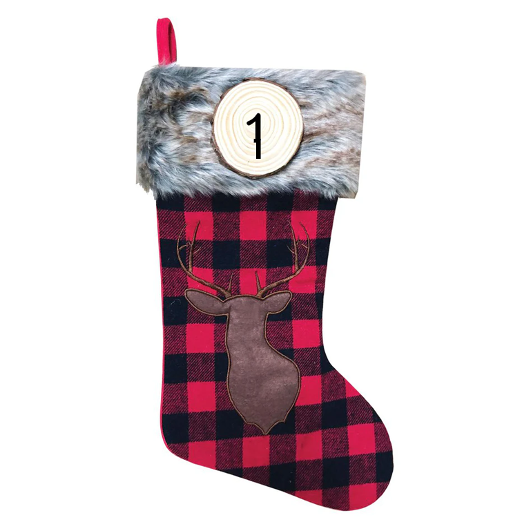 Moose Plaid Stocking