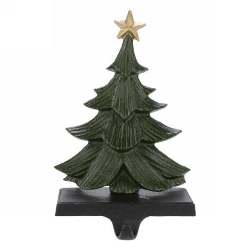 Green Metal Tree Stocking Holder